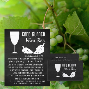 Wine & Grapes, Chalkboard Wine Bar/Winery Flyer