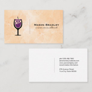 Wine Grapes Glass Logo Business Card