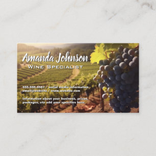 Wine Grapes on the Vine Vineyard Business Card