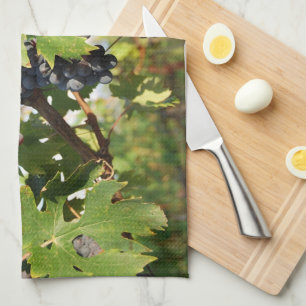 Wine Grapes On Vine Kitchen Towel