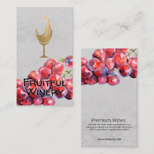 Wine Grapes on Vine   Sommelier Business Card