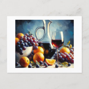 Wine Grapes Oranges,  Postcard