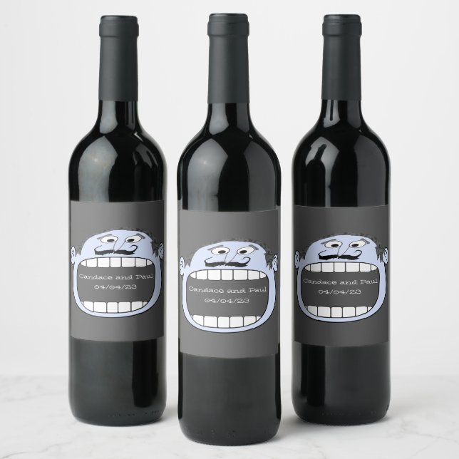 Wine Grapes Personalized Flowers Red White Goofy Label (Bottles)