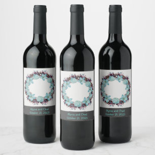 Wine Grapes Personalized Flowers Red White Label
