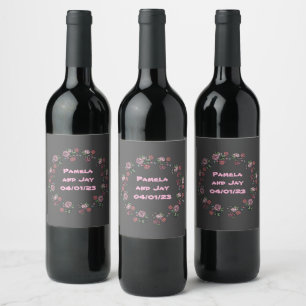 Wine Grapes Personalized Flowers Red White Label