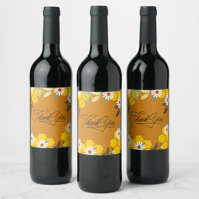 Wine Grapes Personalized Flowers Red White Label (Bottles)