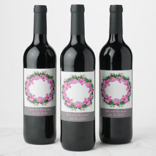 Wine Grapes Personalized Flowers Red White Label