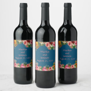 Wine Grapes Personalized Flowers Red White Label
