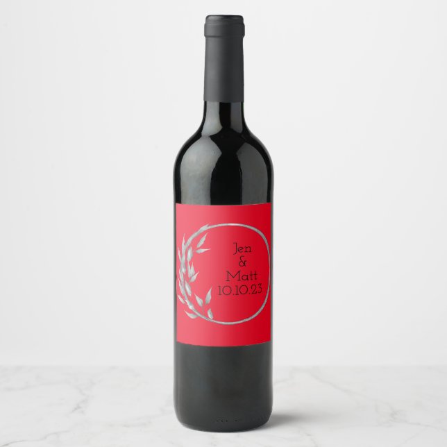 Wine Grapes Personalized Flowers Red White Label (Front)