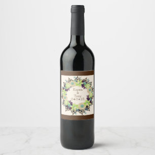 Wine Grapes Personalized Flowers Red White Label