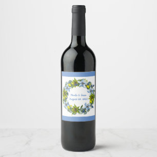 Wine Grapes Personalized Flowers Red White Label