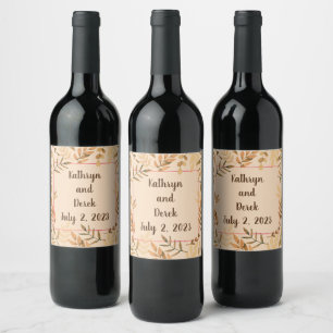 Wine Grapes Personalized Flowers Red White Label