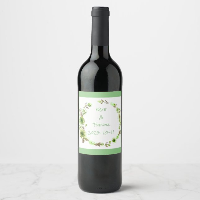 Wine Grapes Personalized Flowers Red White Label (Front)
