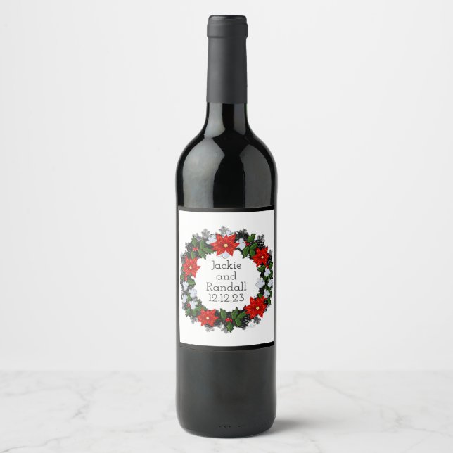 Wine Grapes Personalized Flowers Red White Label (Front)