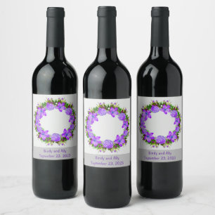 Wine Grapes Personalized Flowers Red White Label