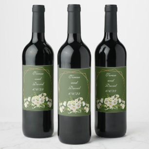 Wine Grapes Personalized Flowers Red White Wine Label