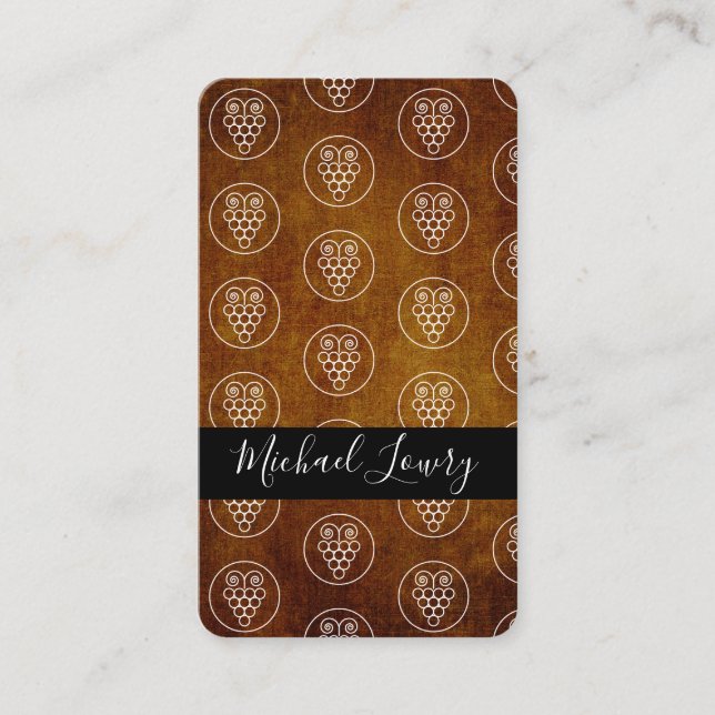 Wine Grapes Rustic Vintage Business Card (Front)