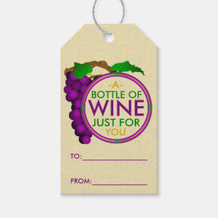 Wine Grapes Theme Gift Favour Bottle Hang Tags