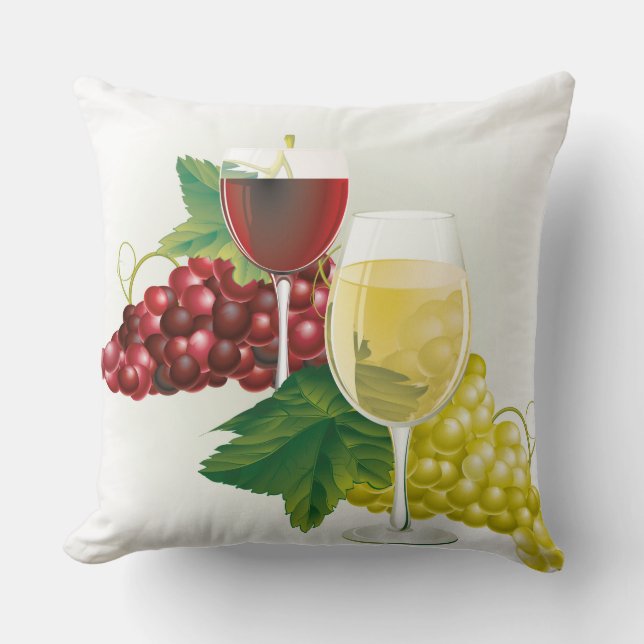 Wine Grapes Throw Pillow (Front)