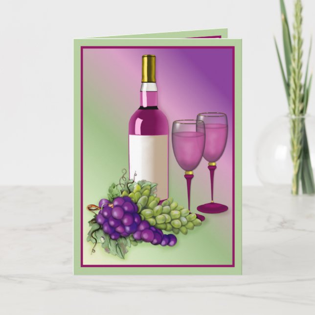 Wine & Grapes Toast Card (Front)