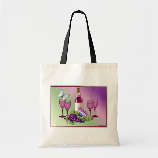 Wine & Grapes Toast Tote Bag (Front)