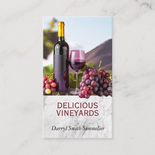 Wine Grapes | Vineyard | Winery Business Card (Front)