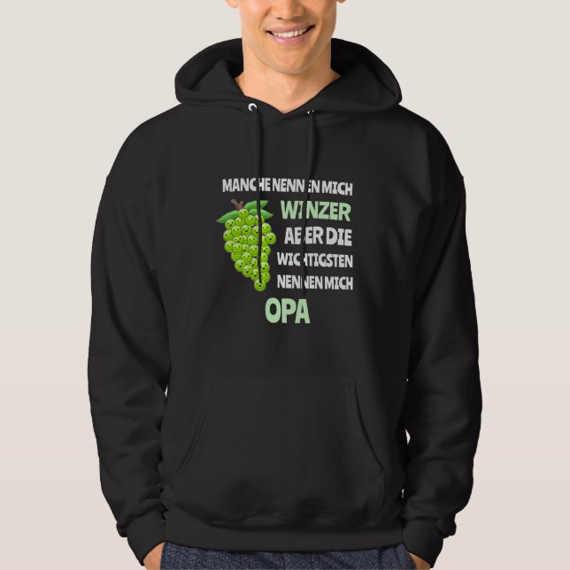 Wine Grapes Vintage Winemaker Wine Tasting Hoodie (Front)