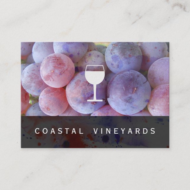 Wine Grapes Wine Glass Business Card (Front)