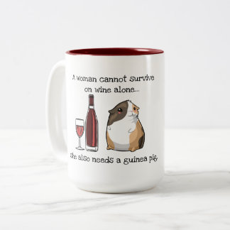Wine & Guinea Pig Two Tone Mug