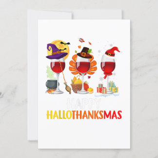 wine halloween thanksgiving christmas happy invitation
