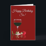 Wine Happy Birthday to Sister Card<br><div class="desc">A fun wine themed card just for your sis! Say Cheers and Happy birthday and wish her all the important things in live,  such as love,  friendship good times and,  of course,  good wine!</div>