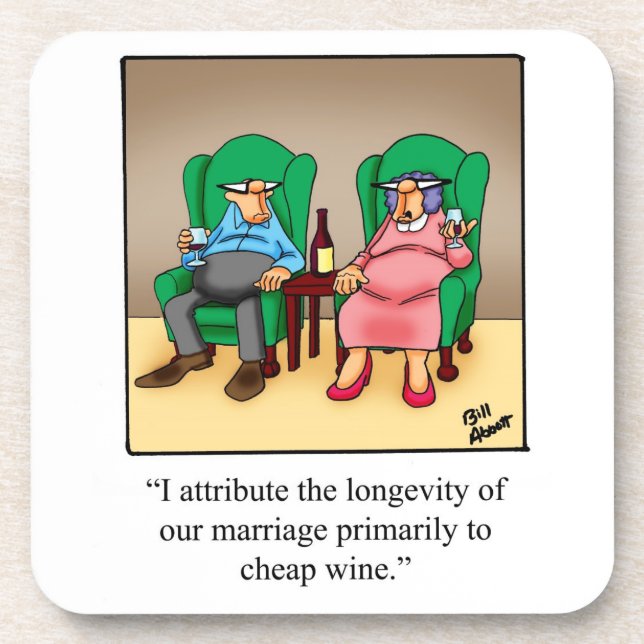 Wine Humour Coaster Set (Front)
