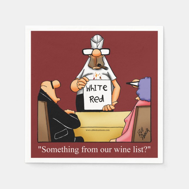 Wine Humour Cocktail Party Napkins (Front)