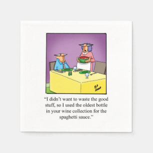 Wine Humour Cocktail Party Napkins