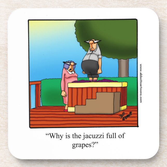 Wine Humour "Jacuzzi" Coaster Set "Spectickles" (Front)