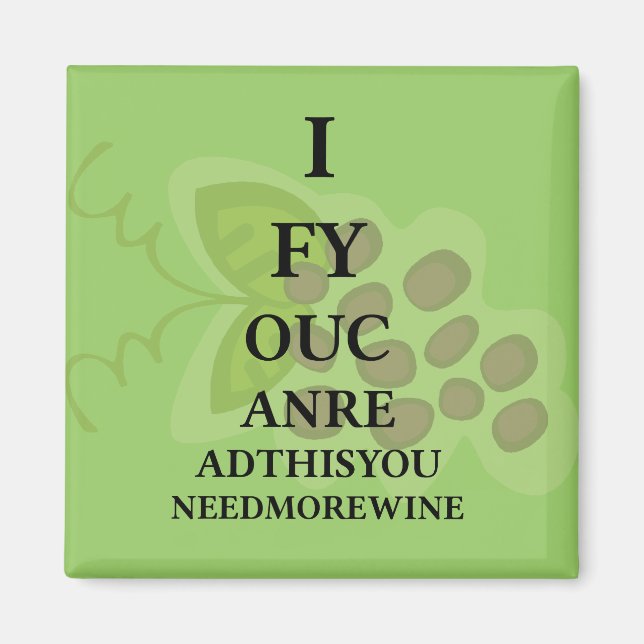 Wine Humour Magnet (Front)