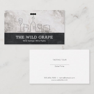 Wine Illustrations Line Drawing Business Card
