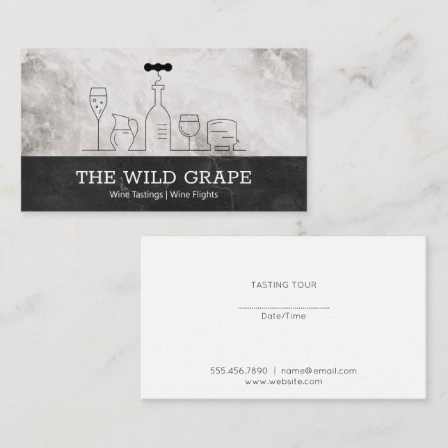 Wine Illustrations | Line Drawing Business Card (Front/Back)