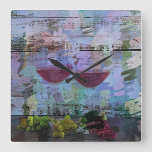 Wine Impressions Digital Art Clock
