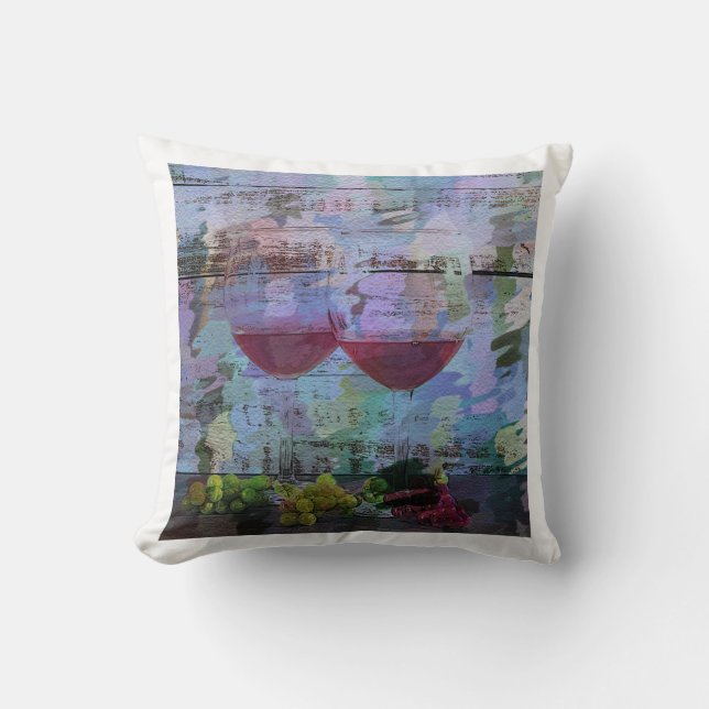 Wine Impressions Throw Pillow (Front)