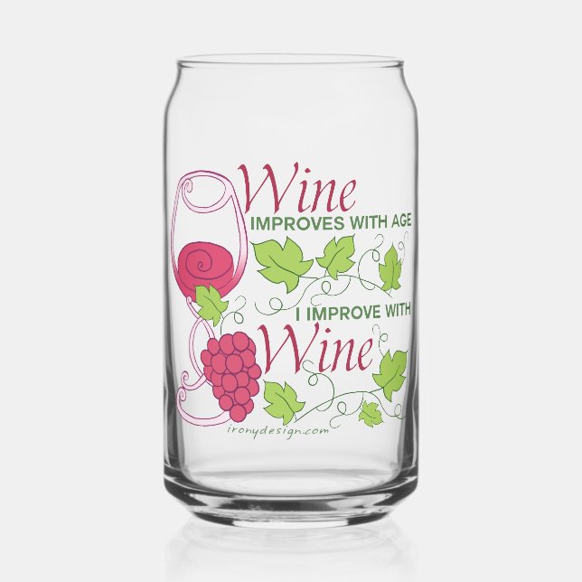 Wine Improves With Age Can Glass (Front)