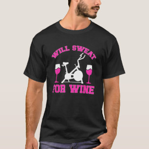Wine Indoor Cycling Spinning Spin Class Workout T-Shirt