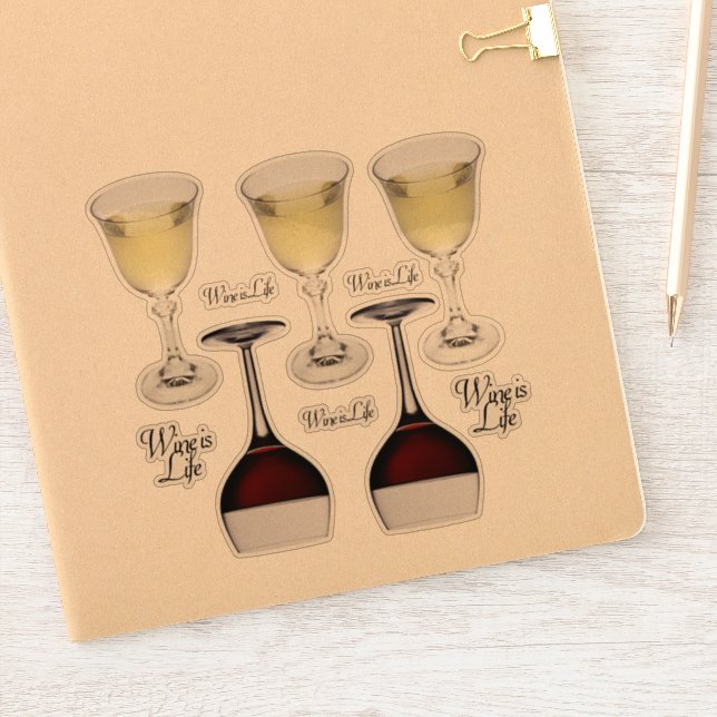 Wine Is Life sheet of 10 scrapbook decals (Notebook)