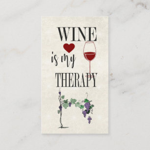 Wine Is My Therapy Business Card