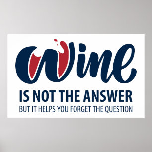 Wine is not the answer poster