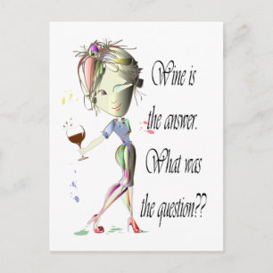 Wine is the question funny Wine saying gifts Postcard