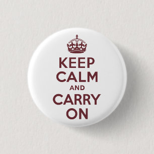 Wine Keep Calm and Carry On 3 Cm Round Badge
