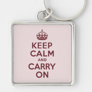 Wine Keep Calm and Carry On Key Ring