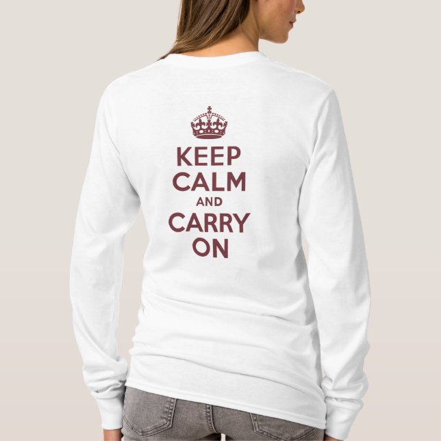 Wine Keep Calm and Carry On T-Shirt (Back)