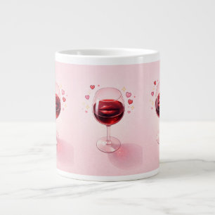 Wine Kiss  -  Romantic Red Wine Mug with Hearts